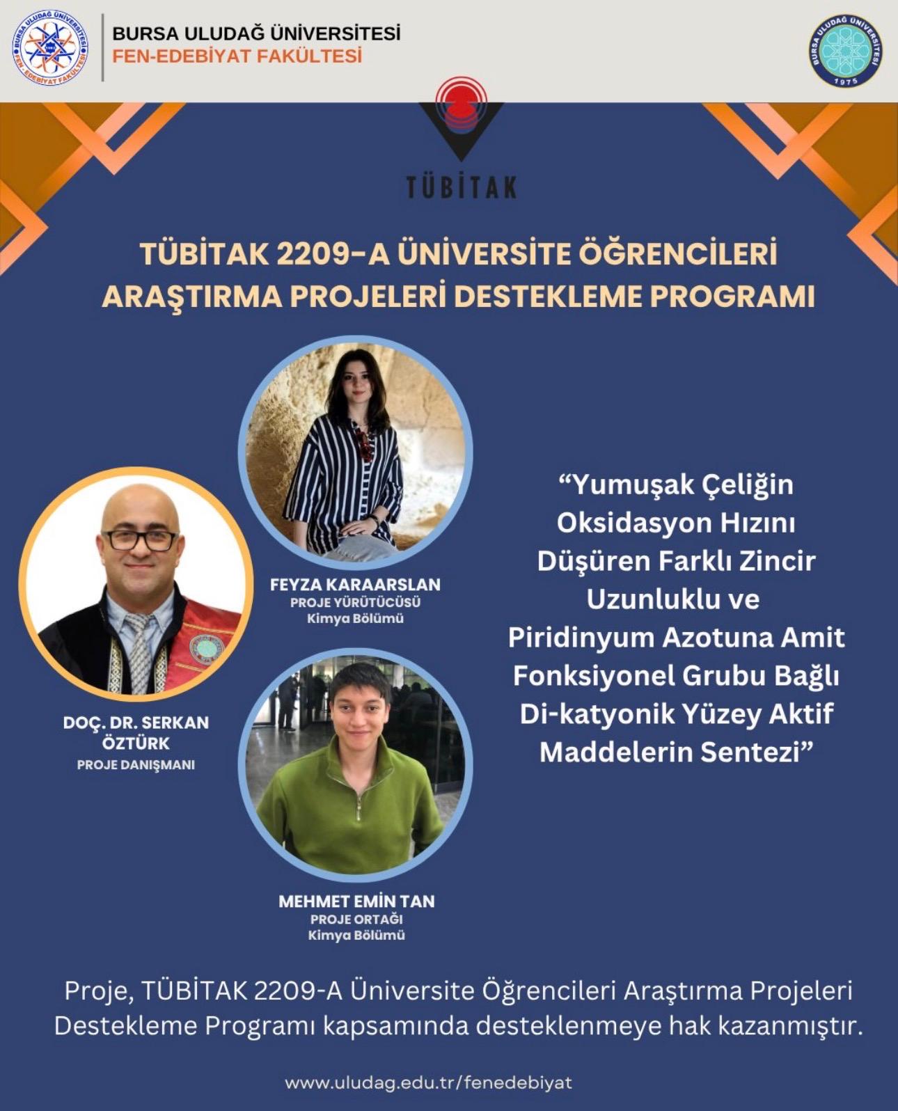 Bölümümüzden TÜBİTAK 2209-A/B Programında Başarı